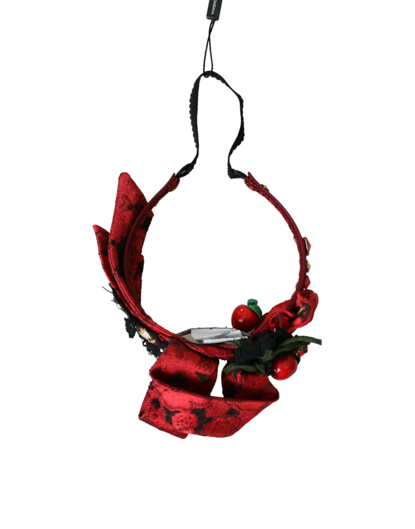 Dolce & Gabbana Red Cherry Sicily Verziertes Haarband-Diadem für Damen
