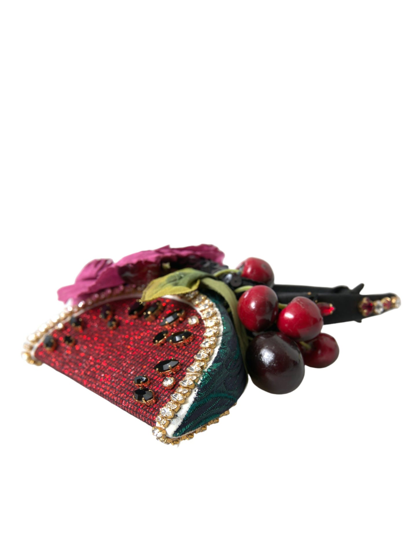Dolce & Gabbana Rotes Haarband mit Wassermelonen-Kirschkristallen und Statement-Diadem