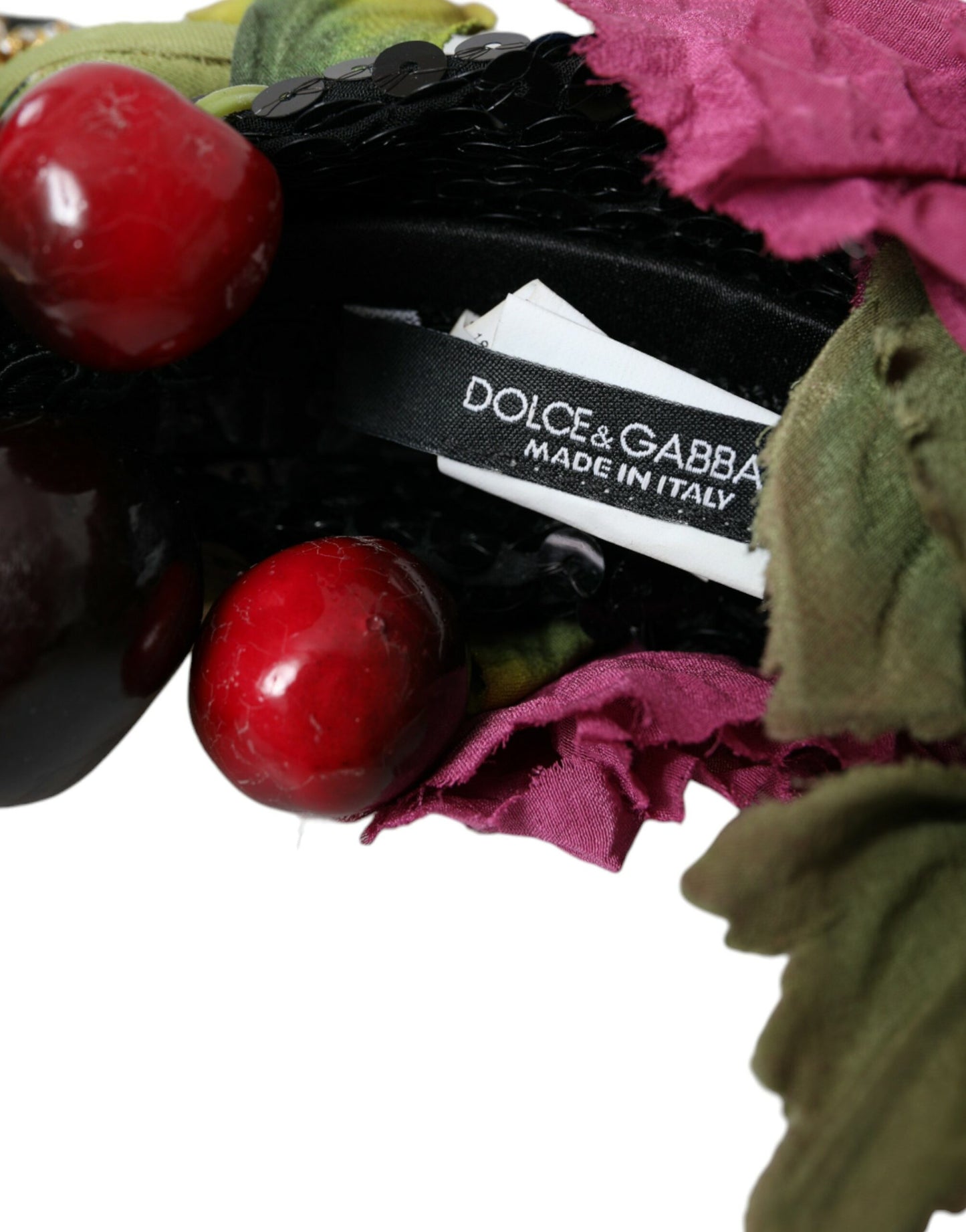 Dolce & Gabbana Rotes Haarband mit Wassermelonen-Kirschkristallen und Statement-Diadem