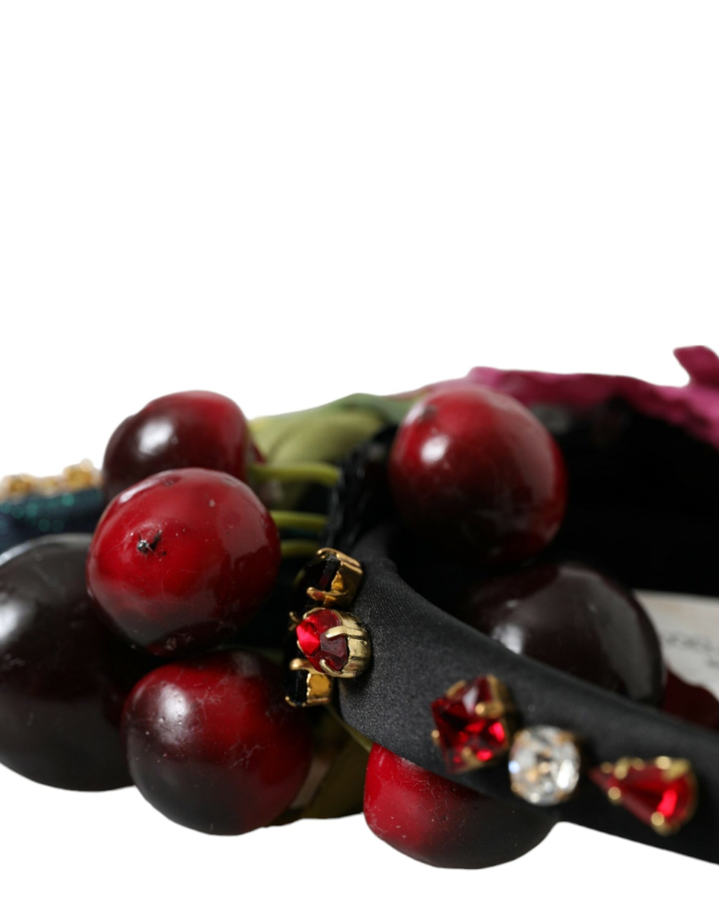 Dolce & Gabbana Rotes Haarband mit Wassermelonen-Kirschkristallen und Statement-Diadem