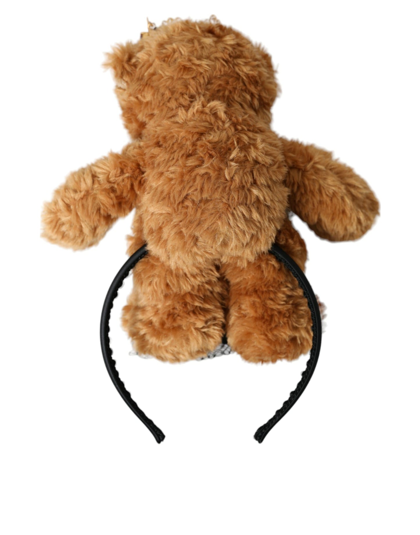 Dolce & Gabbana Brauner Teddybär mit goldener Kristallkrone, Haarband, Diadem