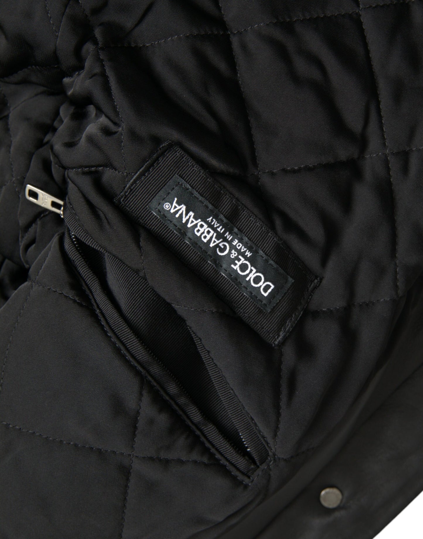 Dolce & Gabbana – Bikermantel aus schwarzem Leder mit Pelzkragen