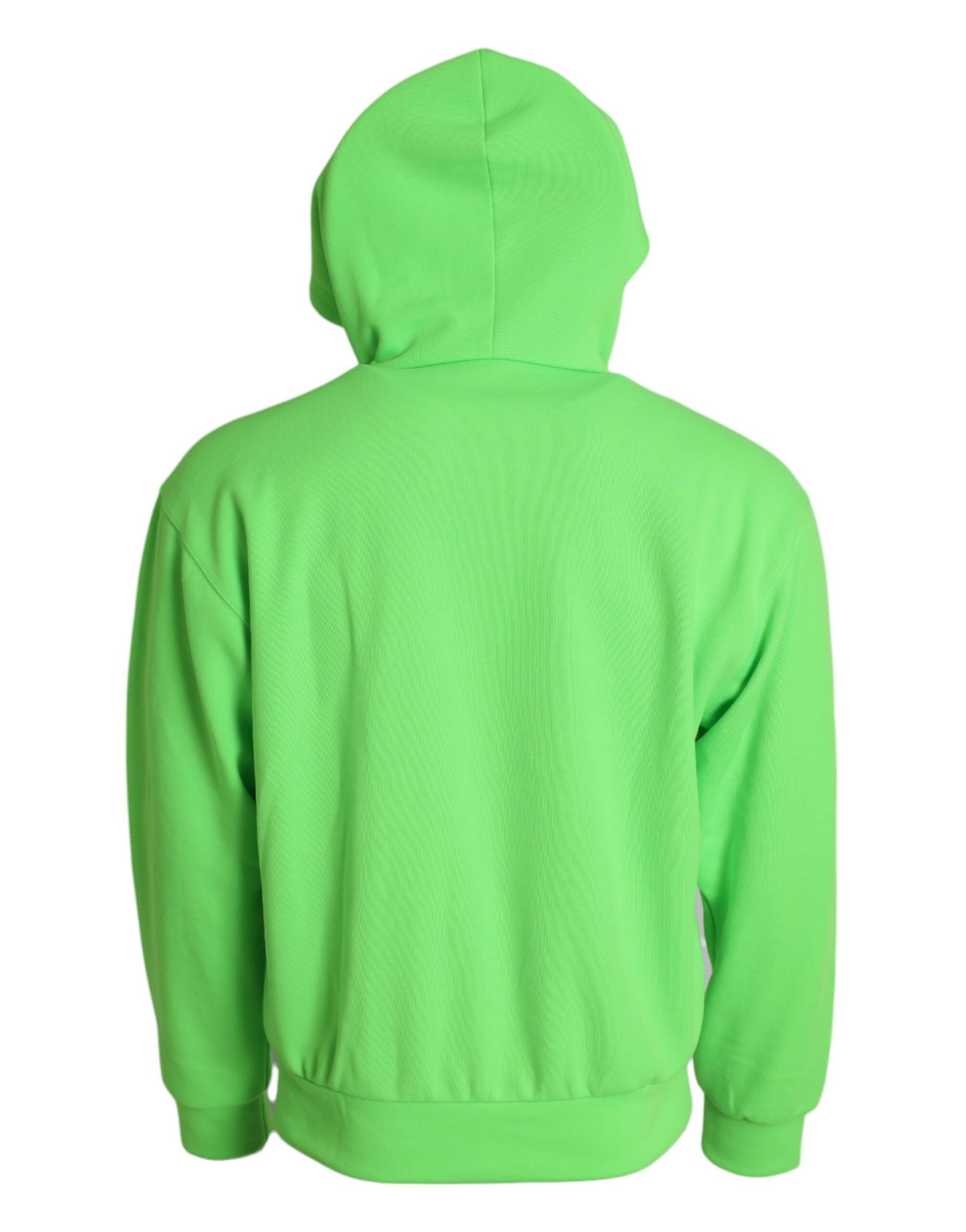 Dolce & Gabbana – Neongrüner Pullover mit Kapuze und durchgehendem Reißverschluss