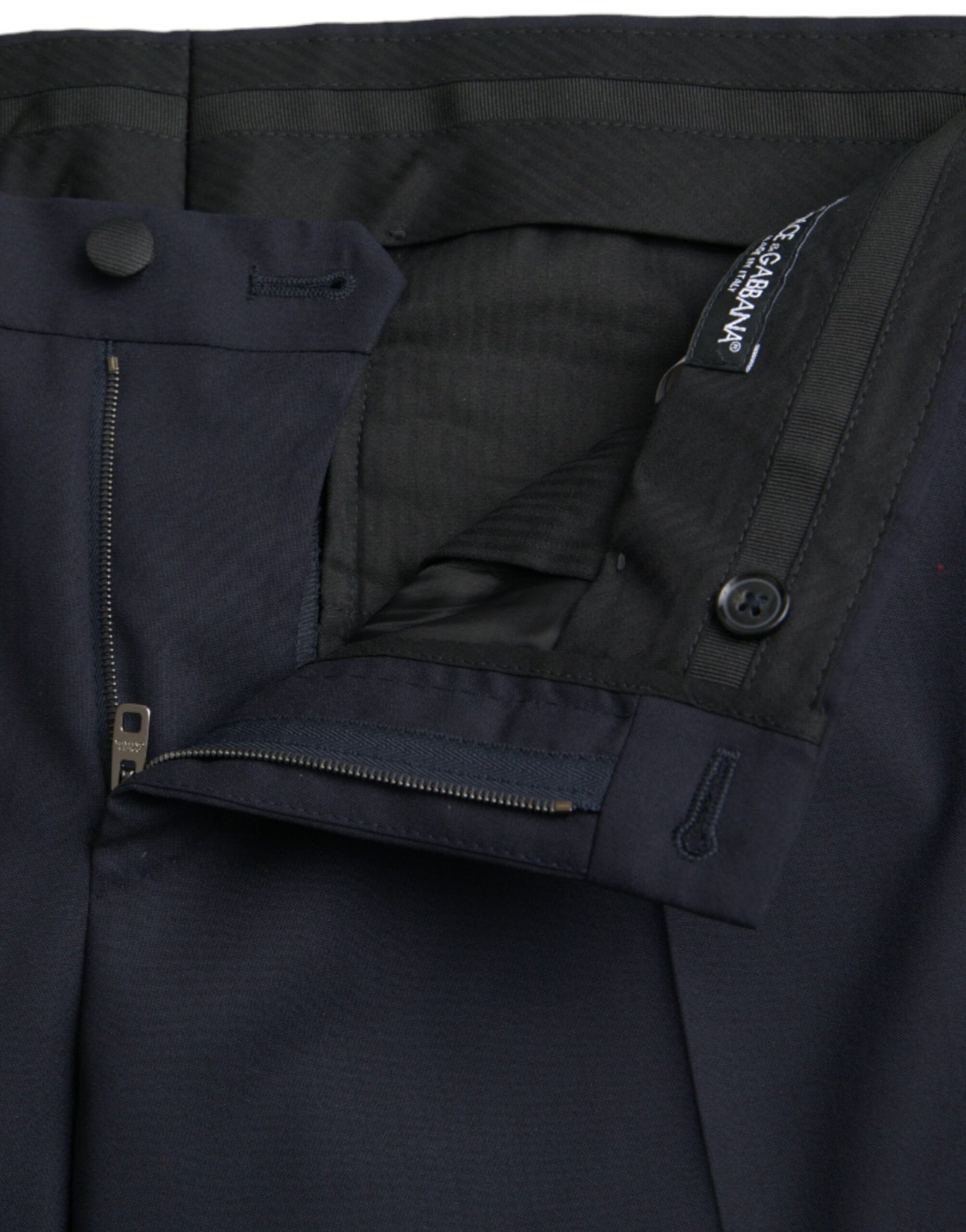 Dolce & Gabbana – Dunkelblaue, schmal geschnittene Anzughose aus Wolle