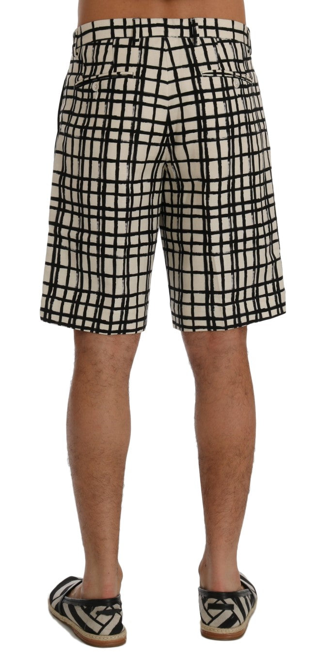 Dolce & Gabbana Elegante Gestreifte Baumwoll-Leinen-Shorts