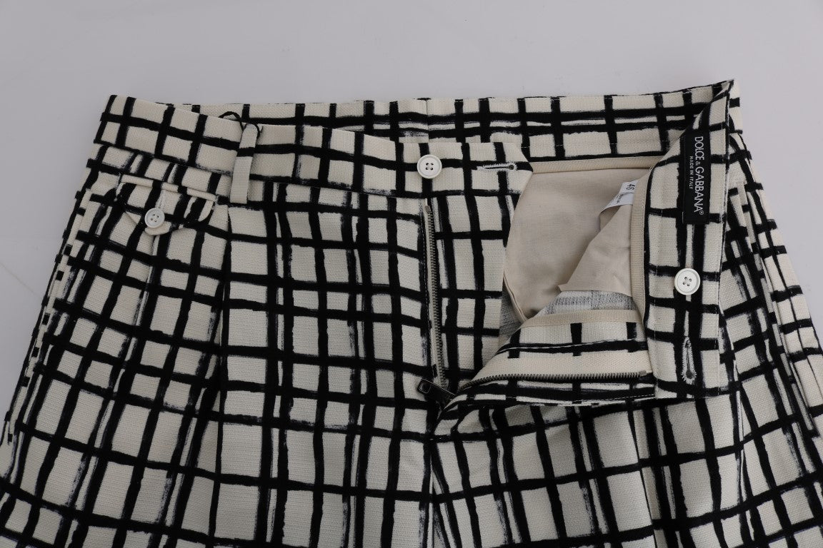 Dolce & Gabbana Elegante Gestreifte Baumwoll-Leinen-Shorts