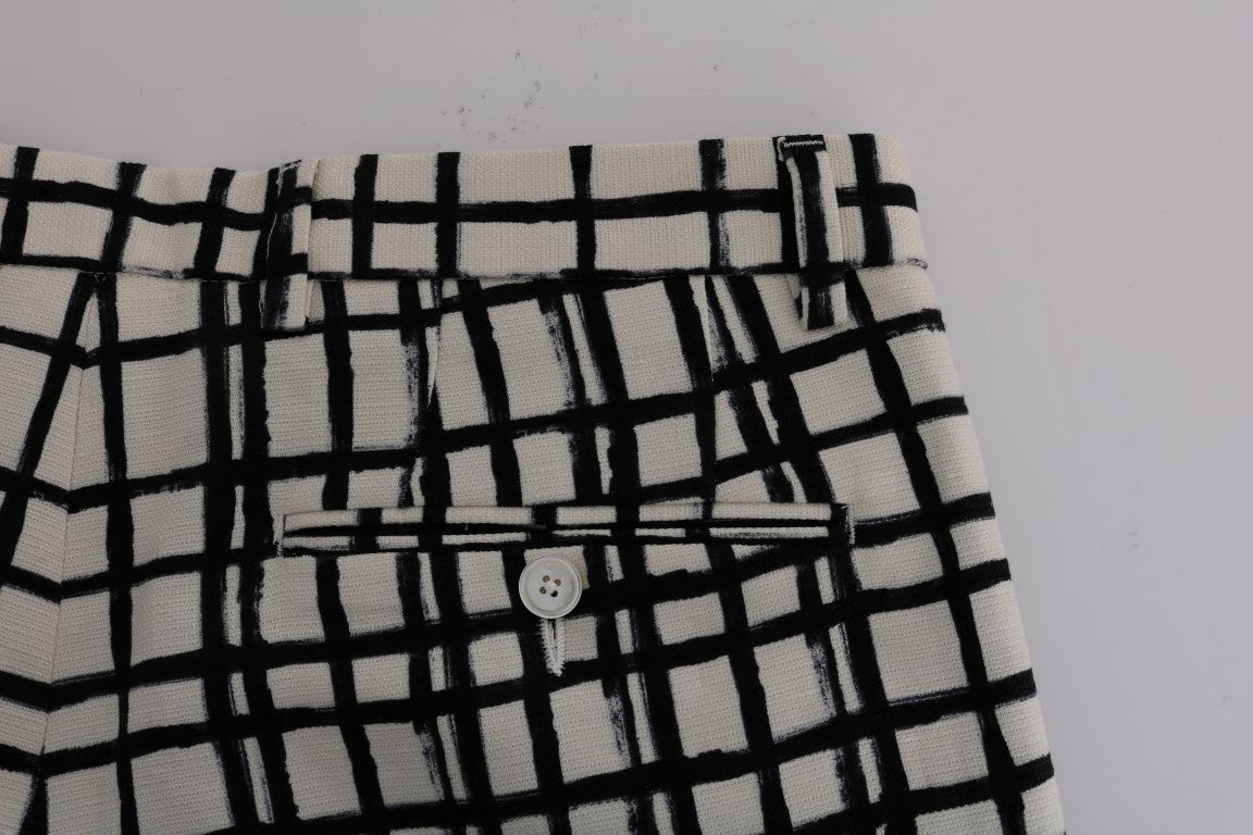 Dolce & Gabbana Elegante Gestreifte Baumwoll-Leinen-Shorts