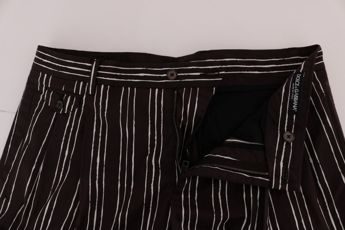 Shorts en coton rayés Bordeaux Dolce & Gabbana à hauteur de genou