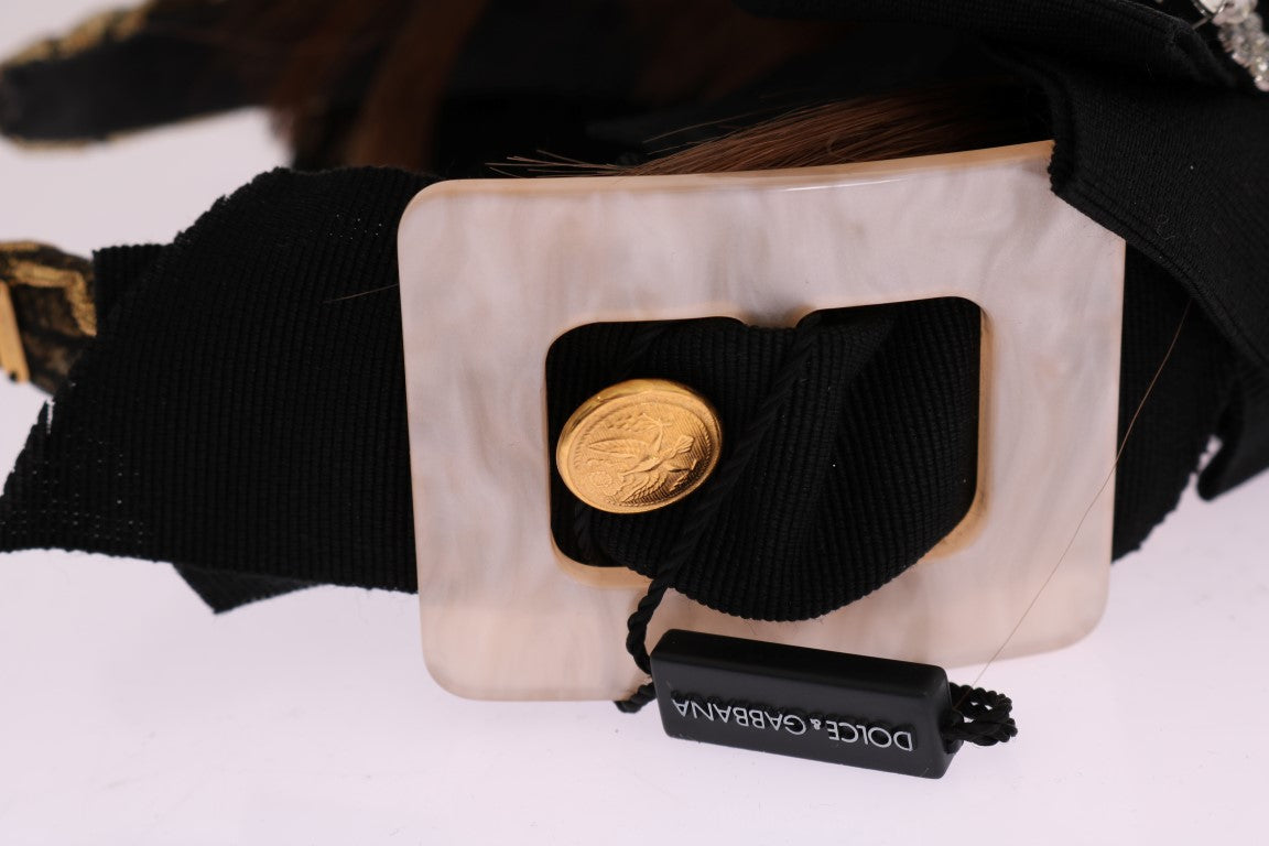 Dolce & Gabbana Kristallverzierte Goldbraune Diadem-Haarband