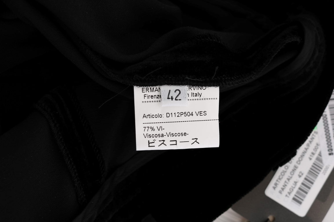 Pantaloni slim fit in velluto nero