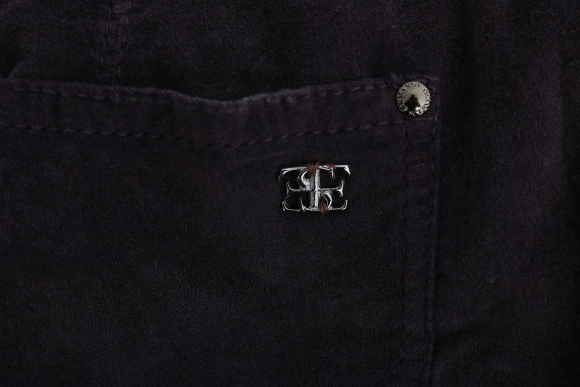 Pantaloni casual corti in cotone marrone