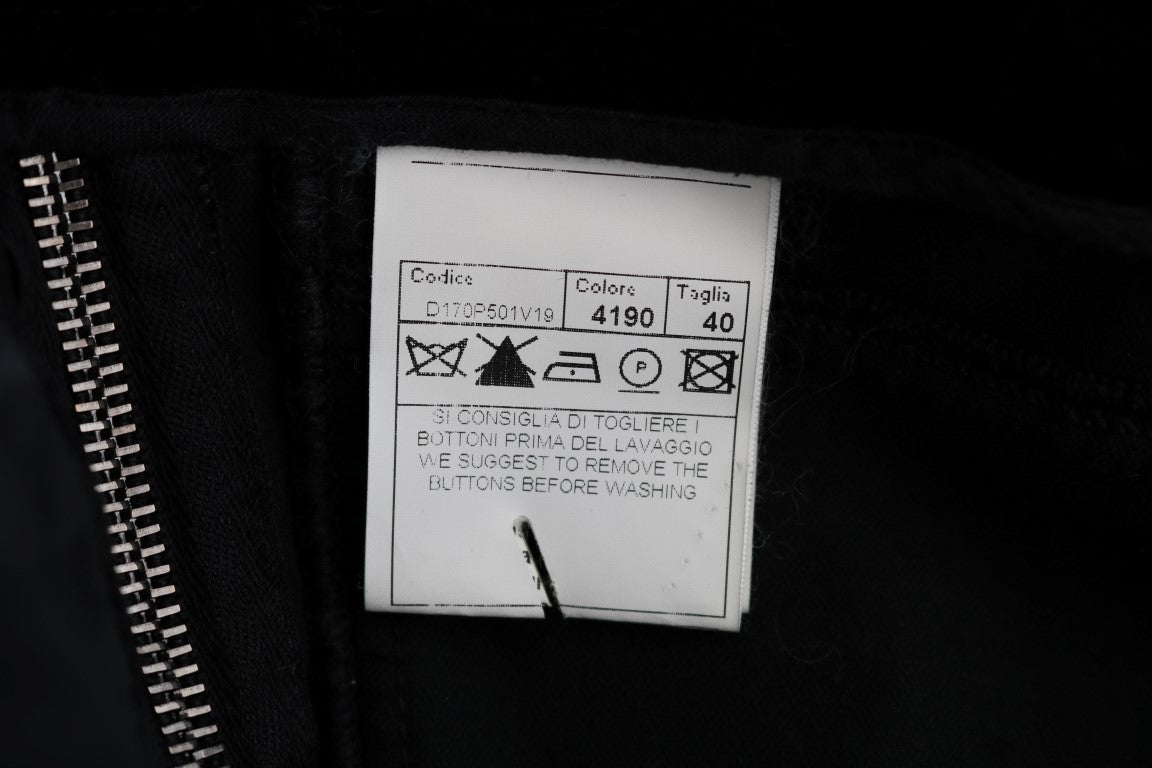 Pantaloni cropped in velluto misto viscosa nera