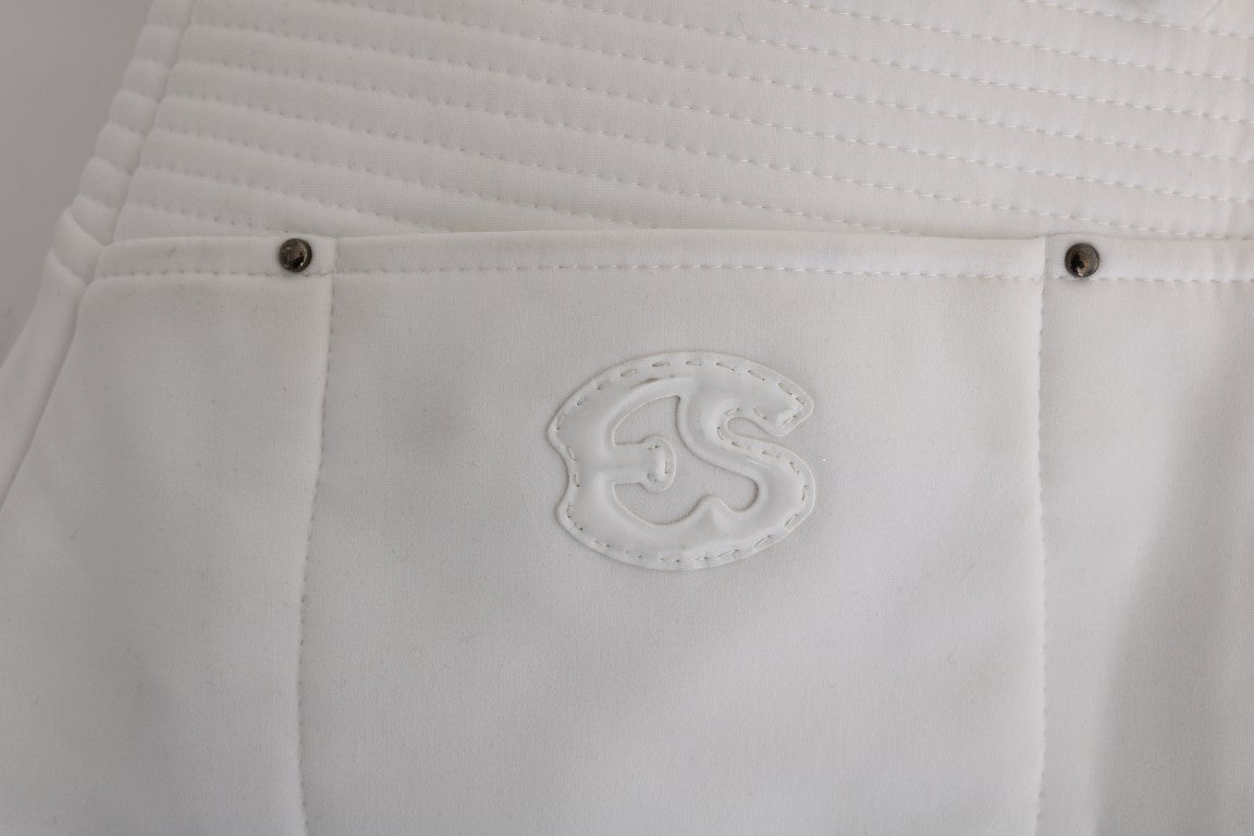 Pantaloni casual slim fit in cotone bianco