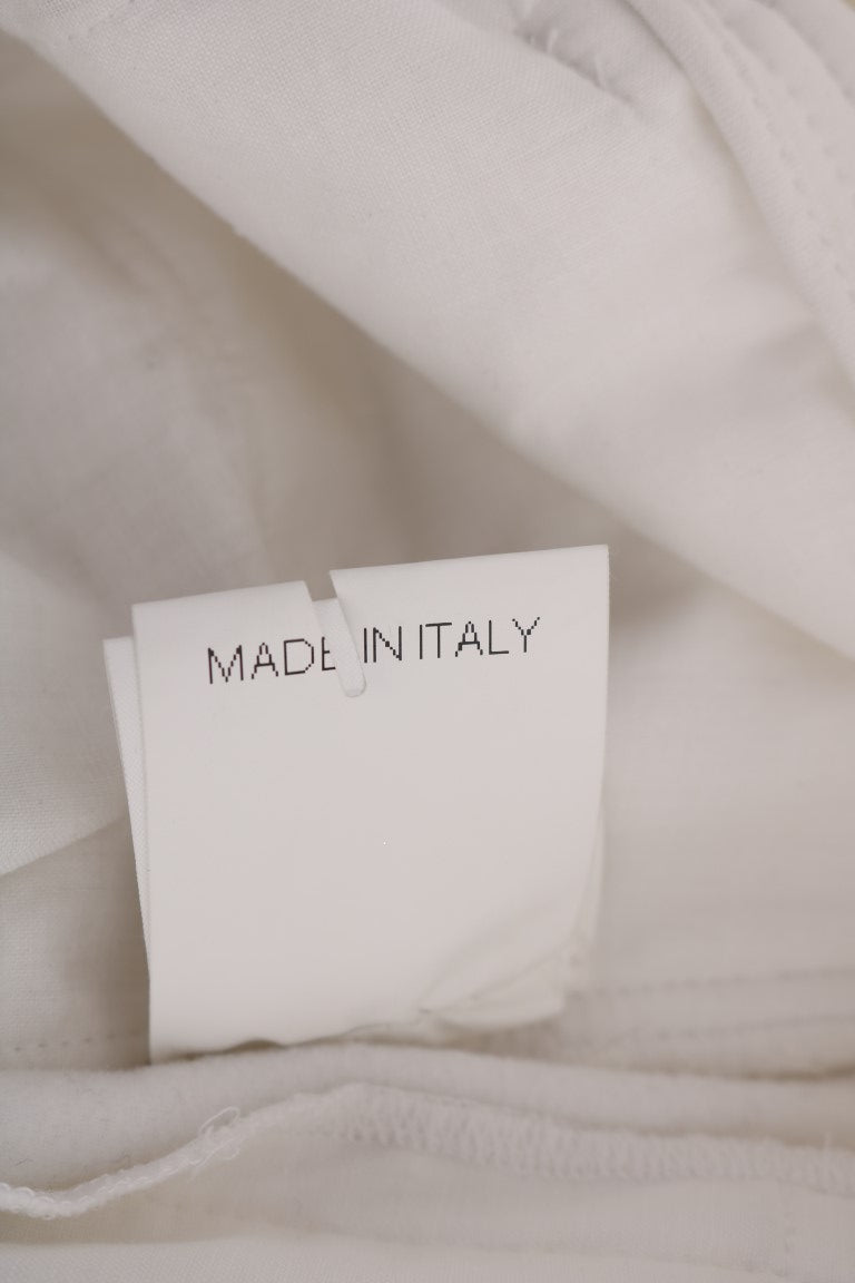 Pantaloni casual slim fit in cotone bianco