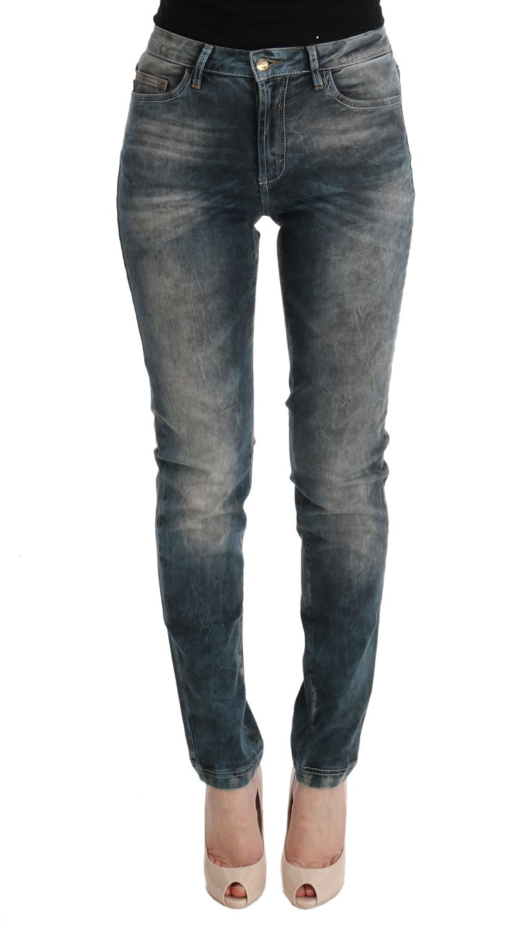Jeans slim fit in misto cotone lavaggio blu