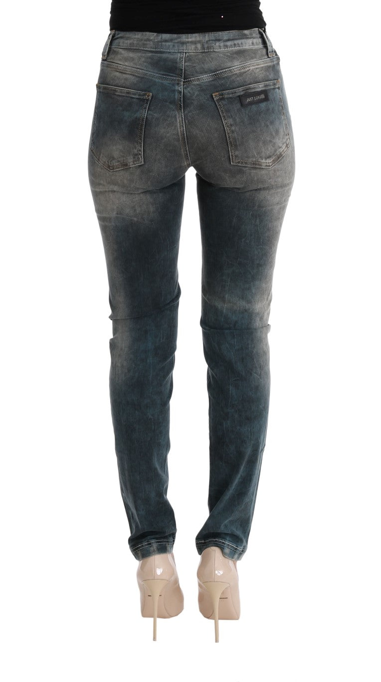 Jeans slim fit in misto cotone lavaggio blu