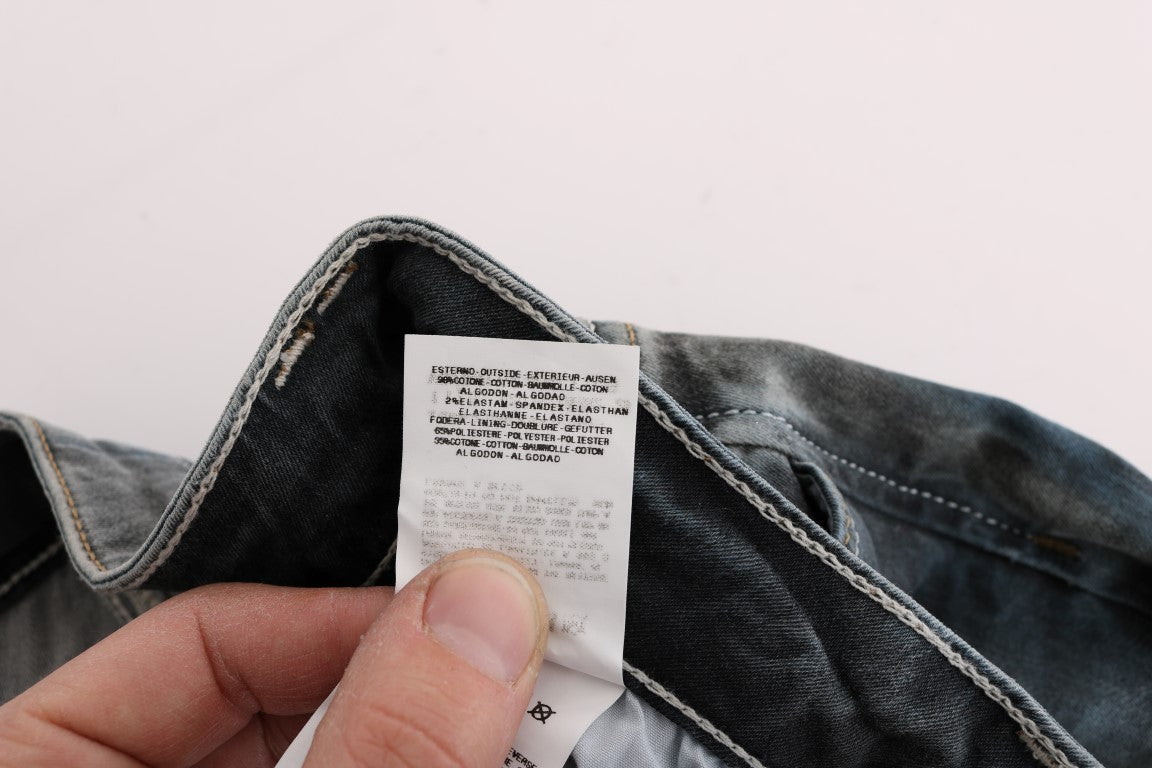 Jeans slim fit in misto cotone lavaggio blu