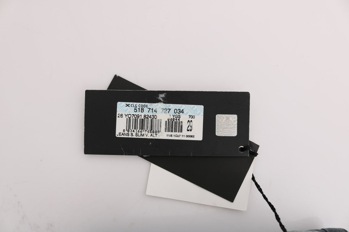 Jeans slim fit in misto cotone lavaggio blu