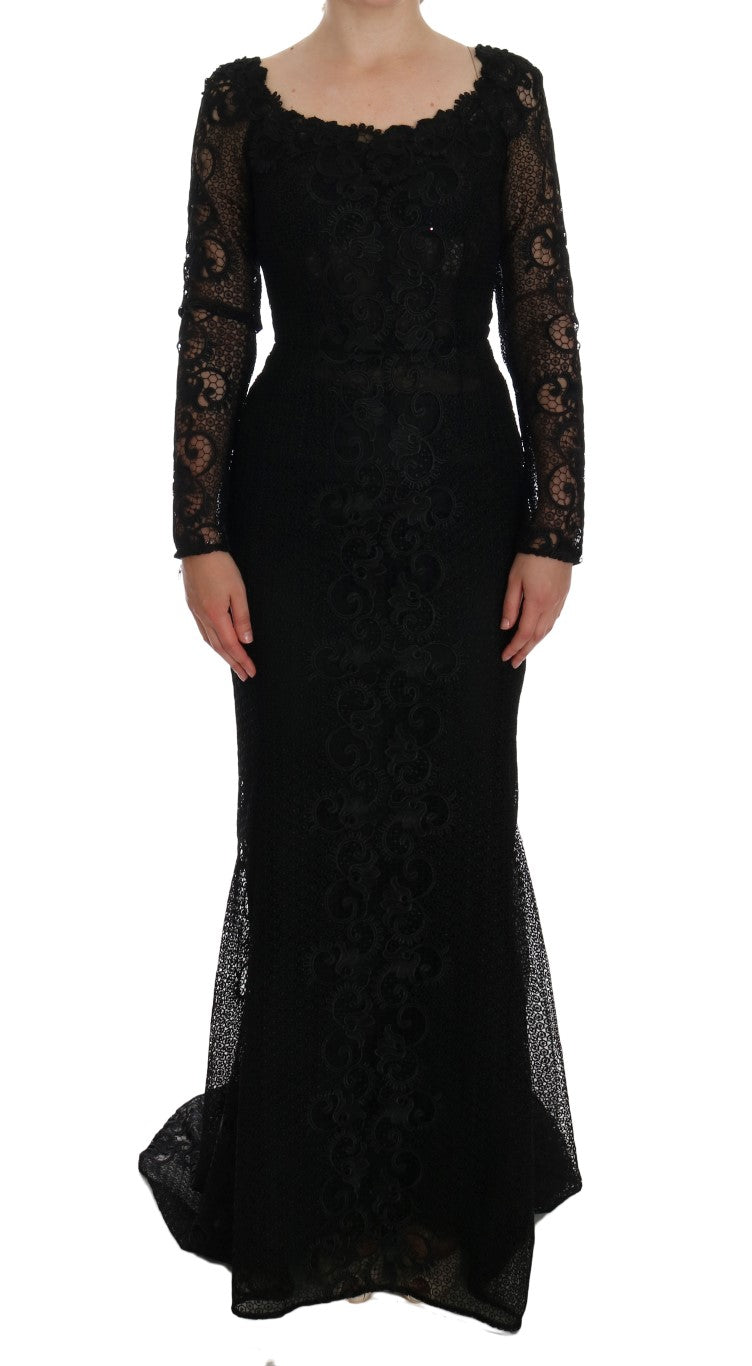 Dolce & Gabbana Elegantes Schwarzes Maxikleid in voller Länge