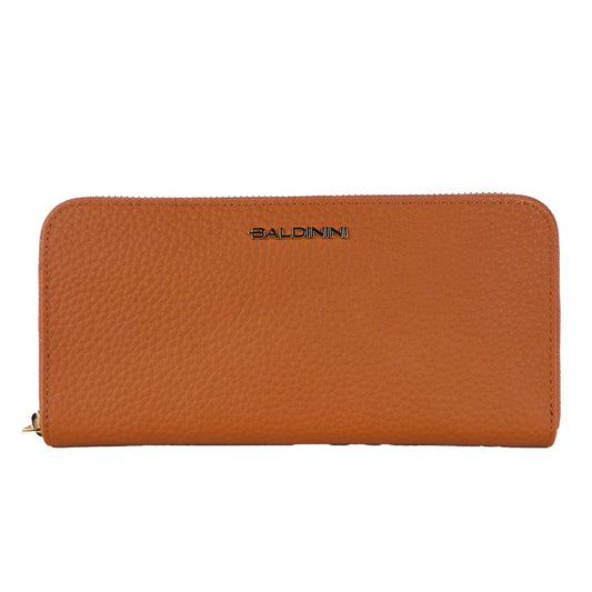 Portafoglio in pelle arancione elegante Baldinini Trend con zip