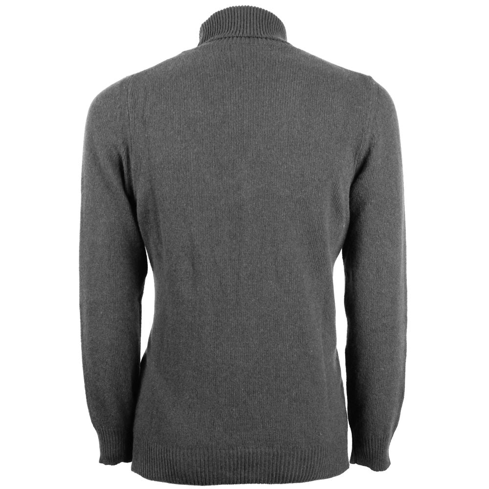 Emilio Romanelli Eleganter grauer Rollkragenpullover aus Kaschmir