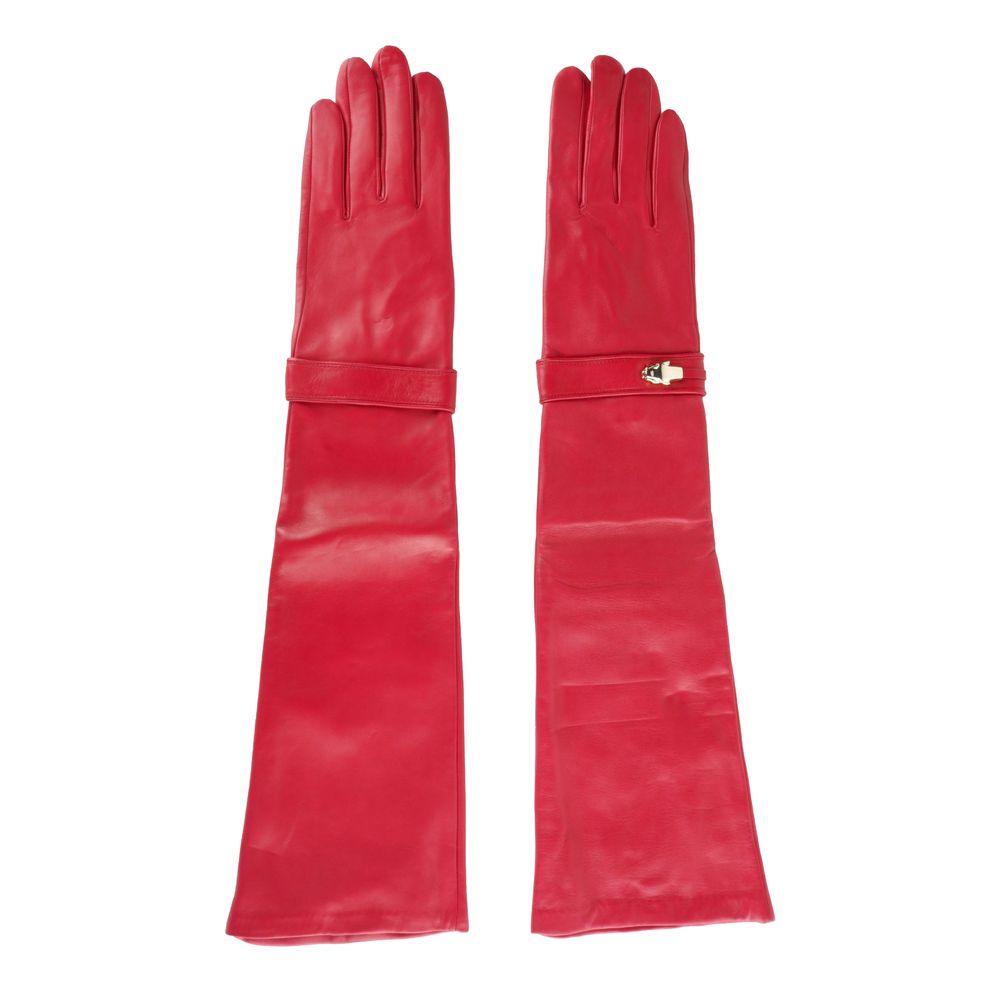 Guante de piel de cordero Di de cuero rojo