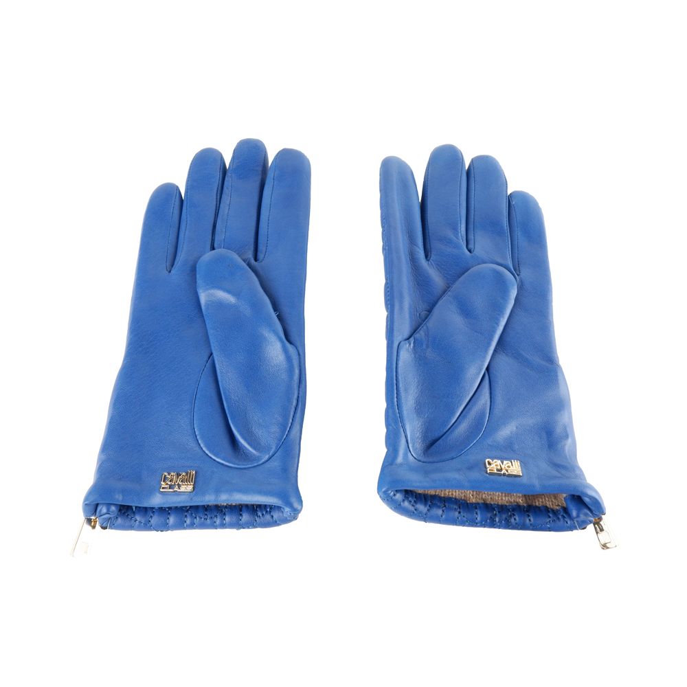 Cavalli Class Blaue Lammleder Damenhandschuh