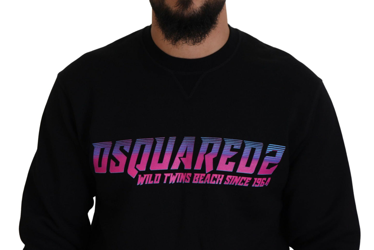 Dsquared² Schwarzer Pullover mit Logo-Print für Herren mit langen Ärmeln