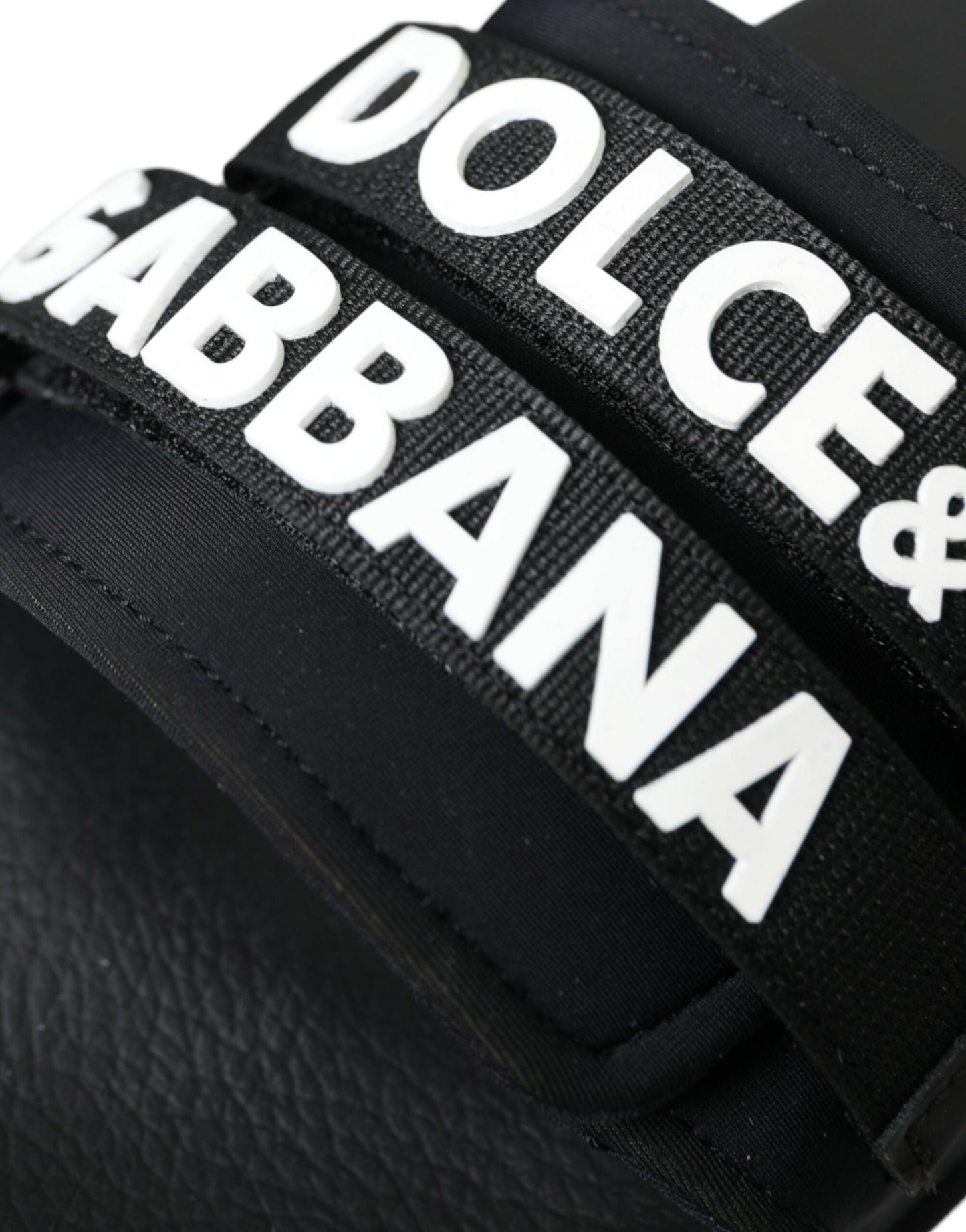 Dolce & Gabbana Schwarze Neopren-Slides Flats Strandschuhe