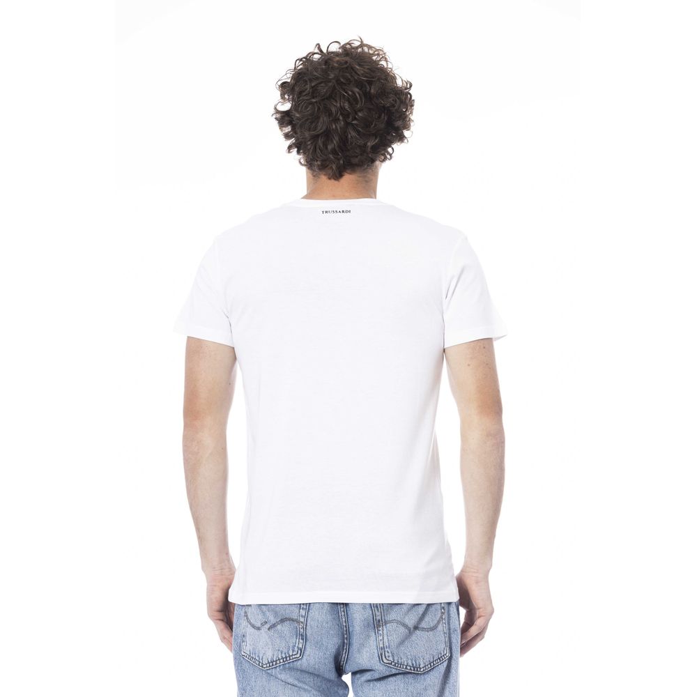 Weißes Baumwoll-T-Shirt von Trussardi Beachwear