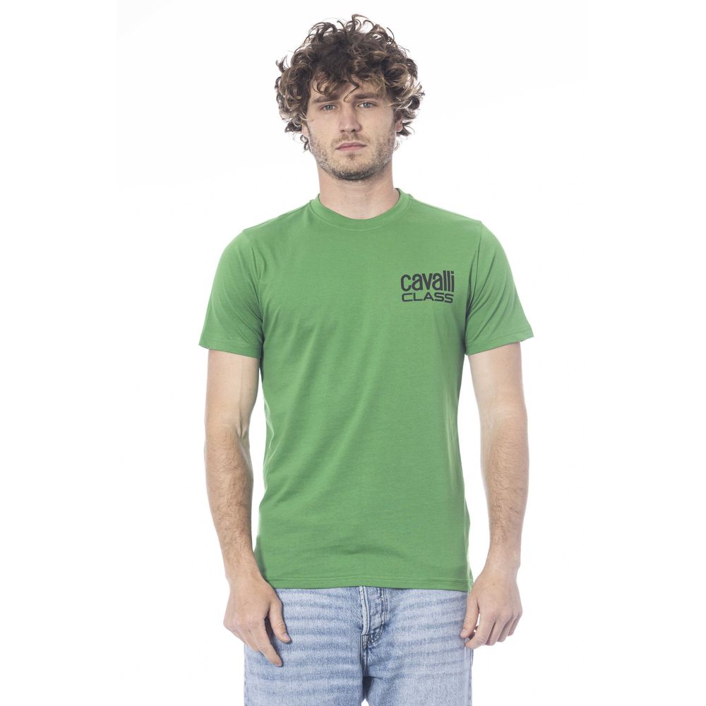 T-shirt pour hommes en coton vert Cavalli Class