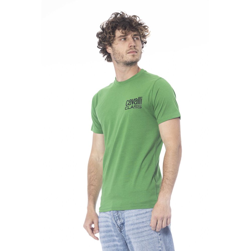 T-shirt pour hommes en coton vert Cavalli Class