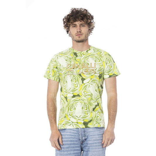T-shirt pour hommes en coton vert Cavalli Class