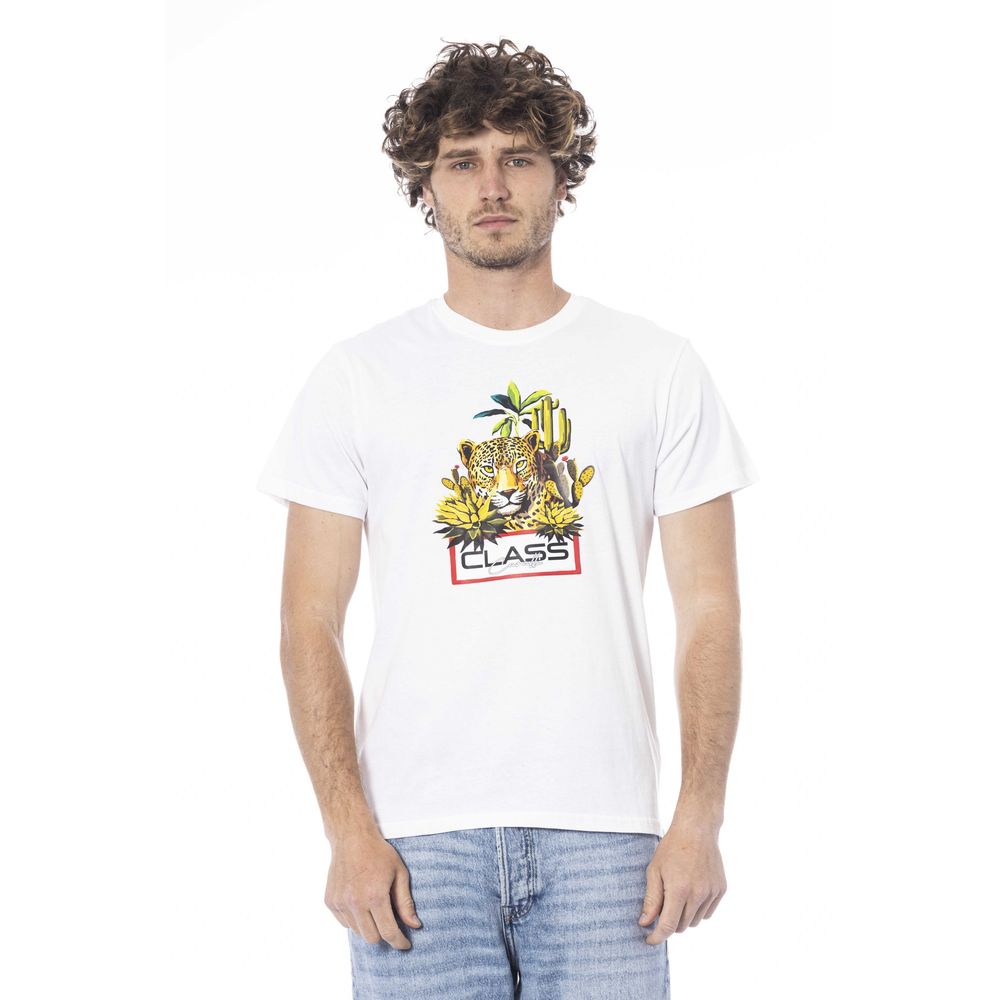 Cavalli Class Weißes Baumwoll-T-Shirt für Herren