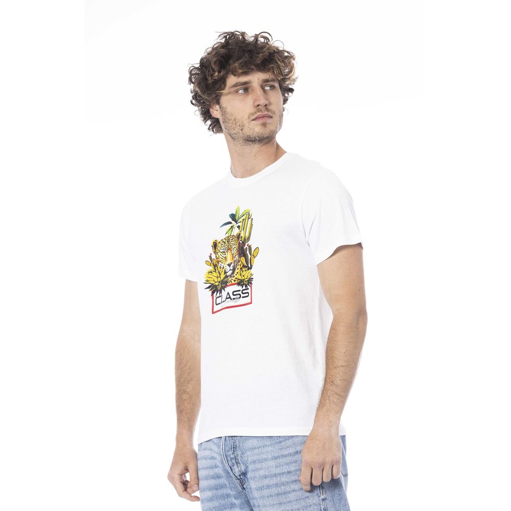 Cavalli Class Weißes Baumwoll-T-Shirt für Herren