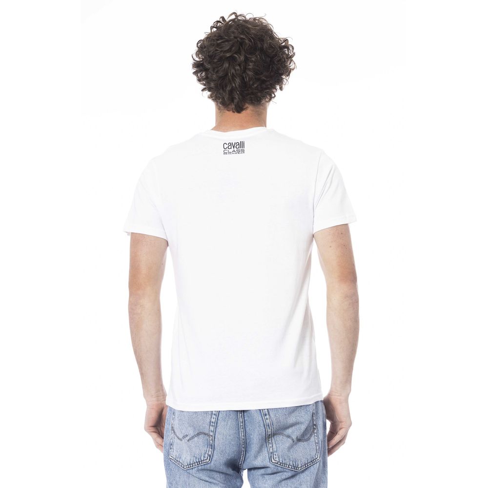 Cavalli Class Weißes Baumwoll-T-Shirt für Herren