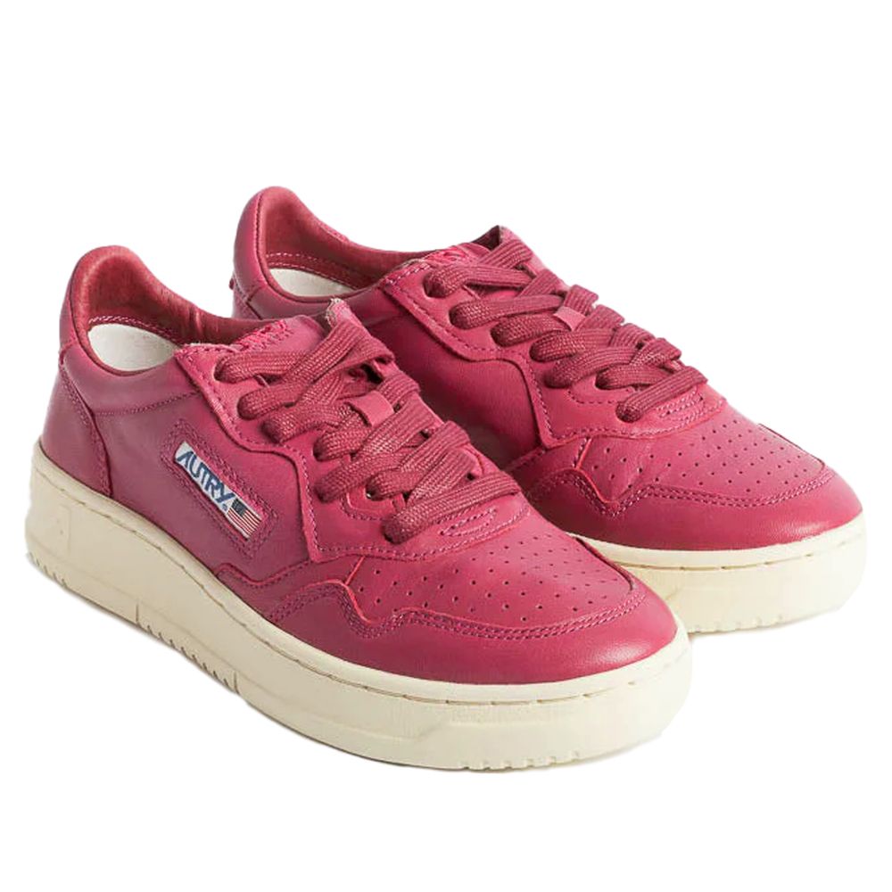 Baskets Di Capra en cuir fuchsia Autry