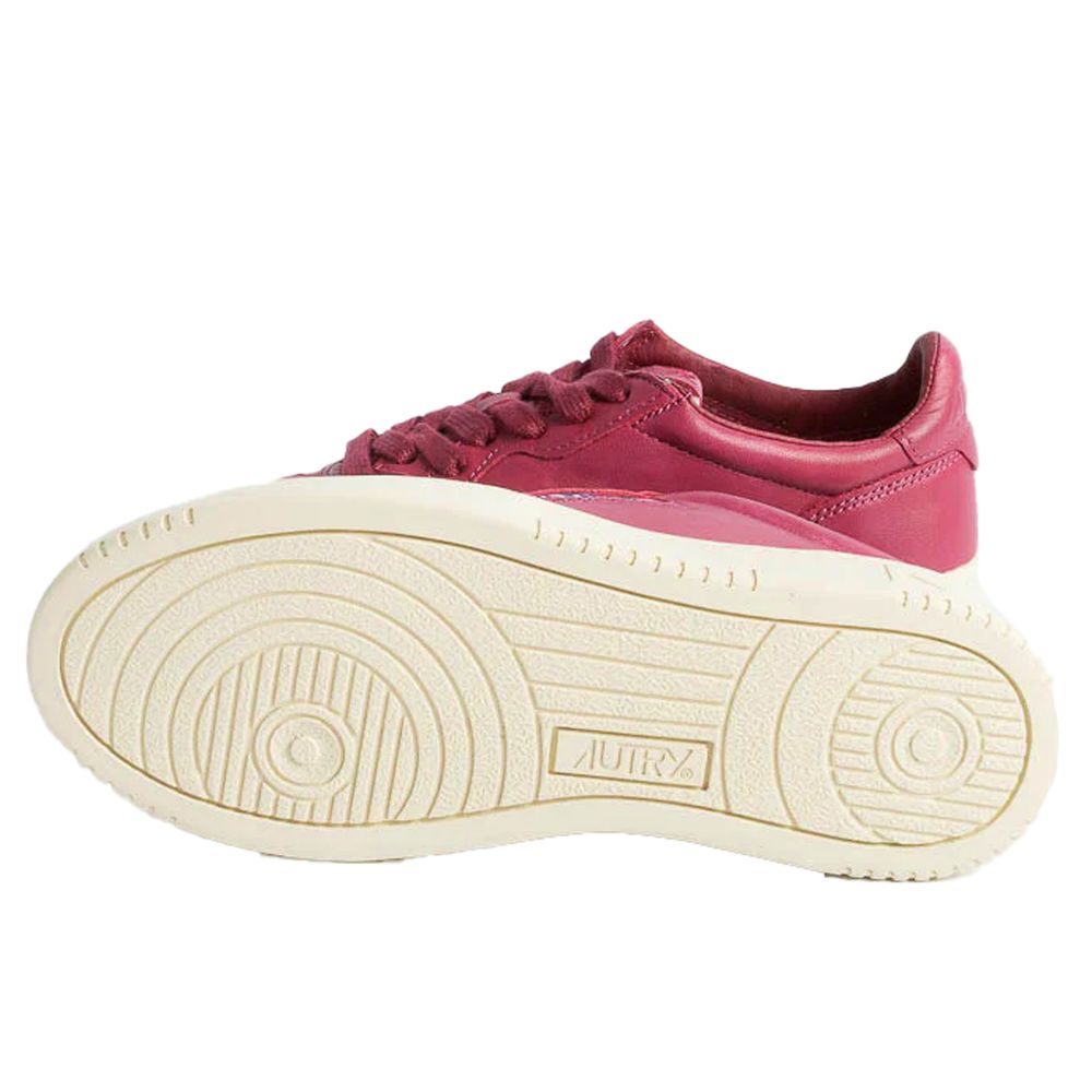 Baskets Di Capra en cuir fuchsia Autry