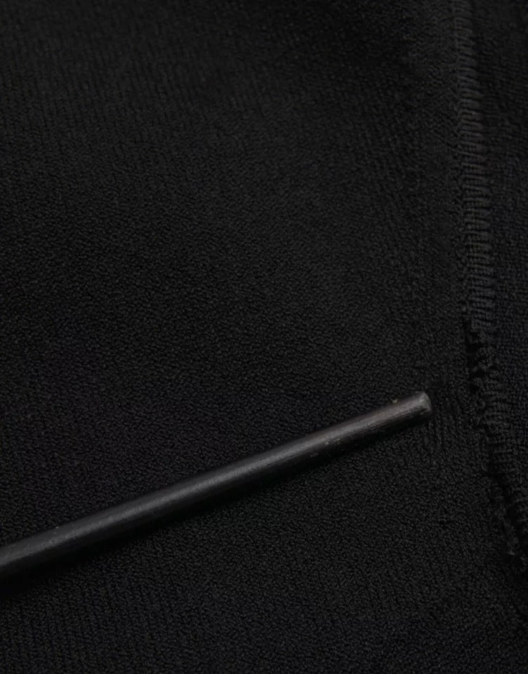 Dolce & Gabbana – Schwarzes, ärmelloses, figurbetontes Midikleid aus Viskose