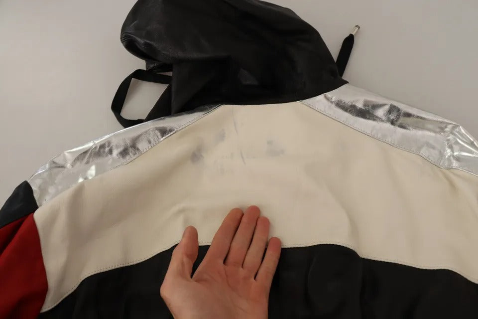 Dolce & Gabbana – Blousonjacke aus schwarzem Leder mit Kapuze