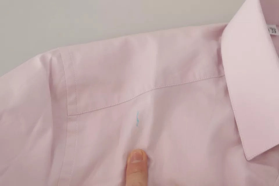 Dolce & Gabbana Hellrosa Baumwollkleid Formelle Herren GOLD Hemd