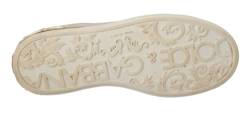Dolce & Gabbana Weiße Portofino Perlmutt Sneakers Freizeitschuhe