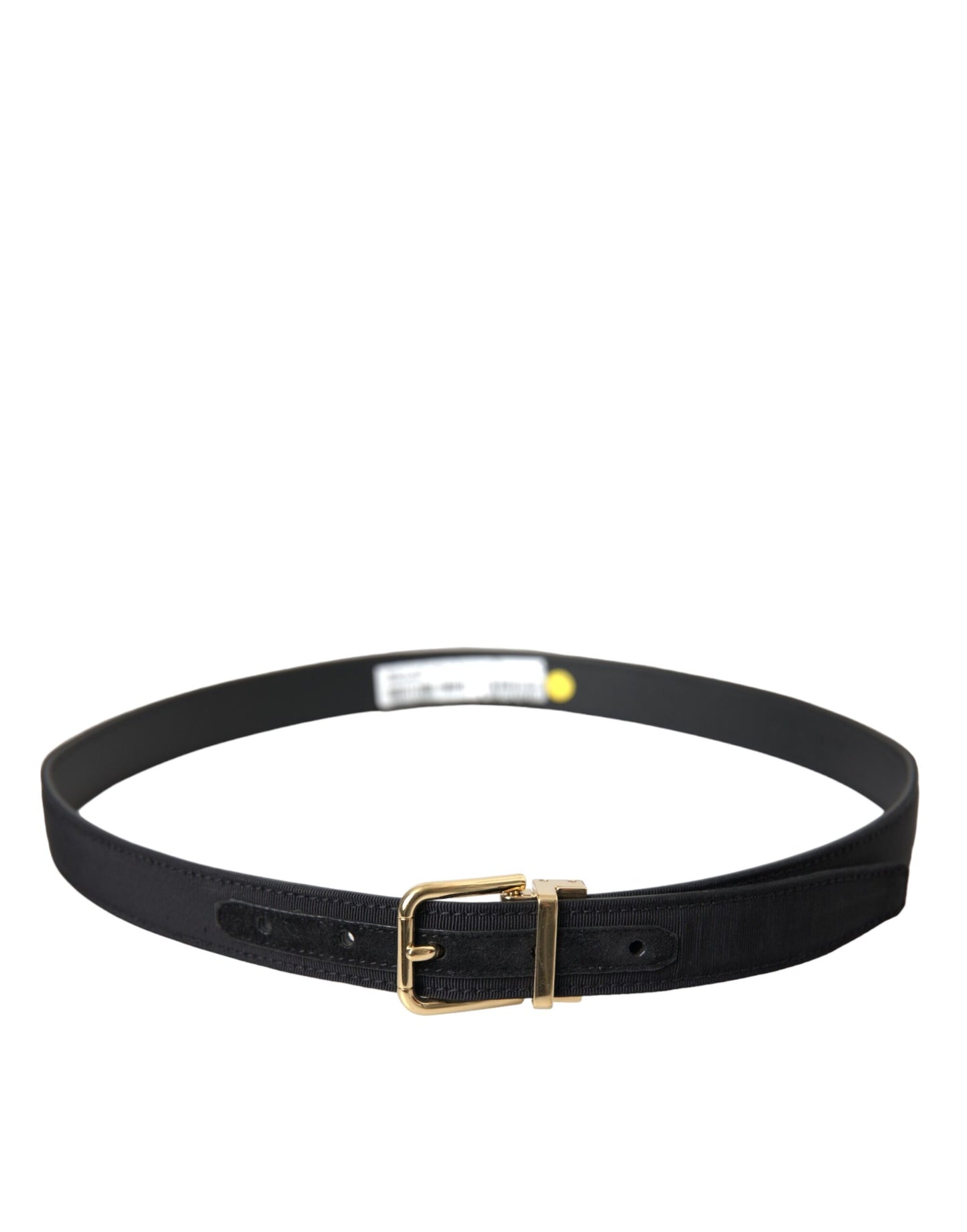Dolce & Gabbana Gürtel aus schwarzem Ripsband mit goldener Metallschnalle Herren