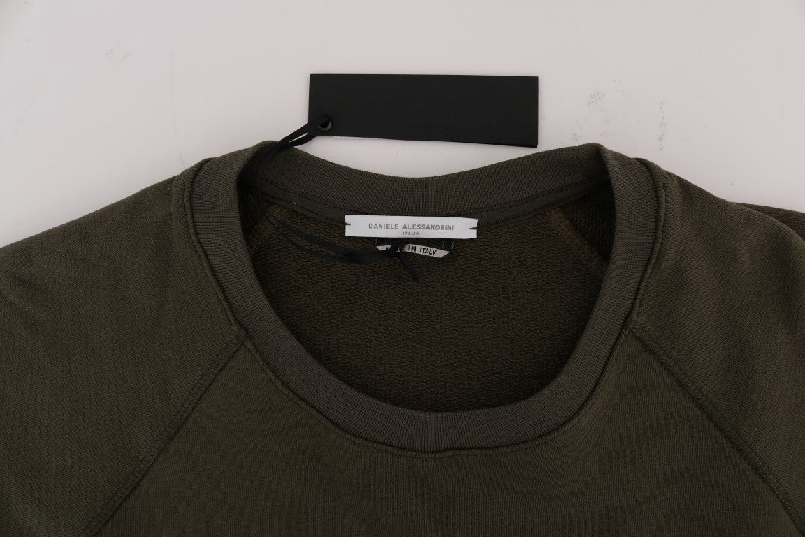 Daniele Alessandrini atemberaubender grüner Rundhals-Cotton-Pullover