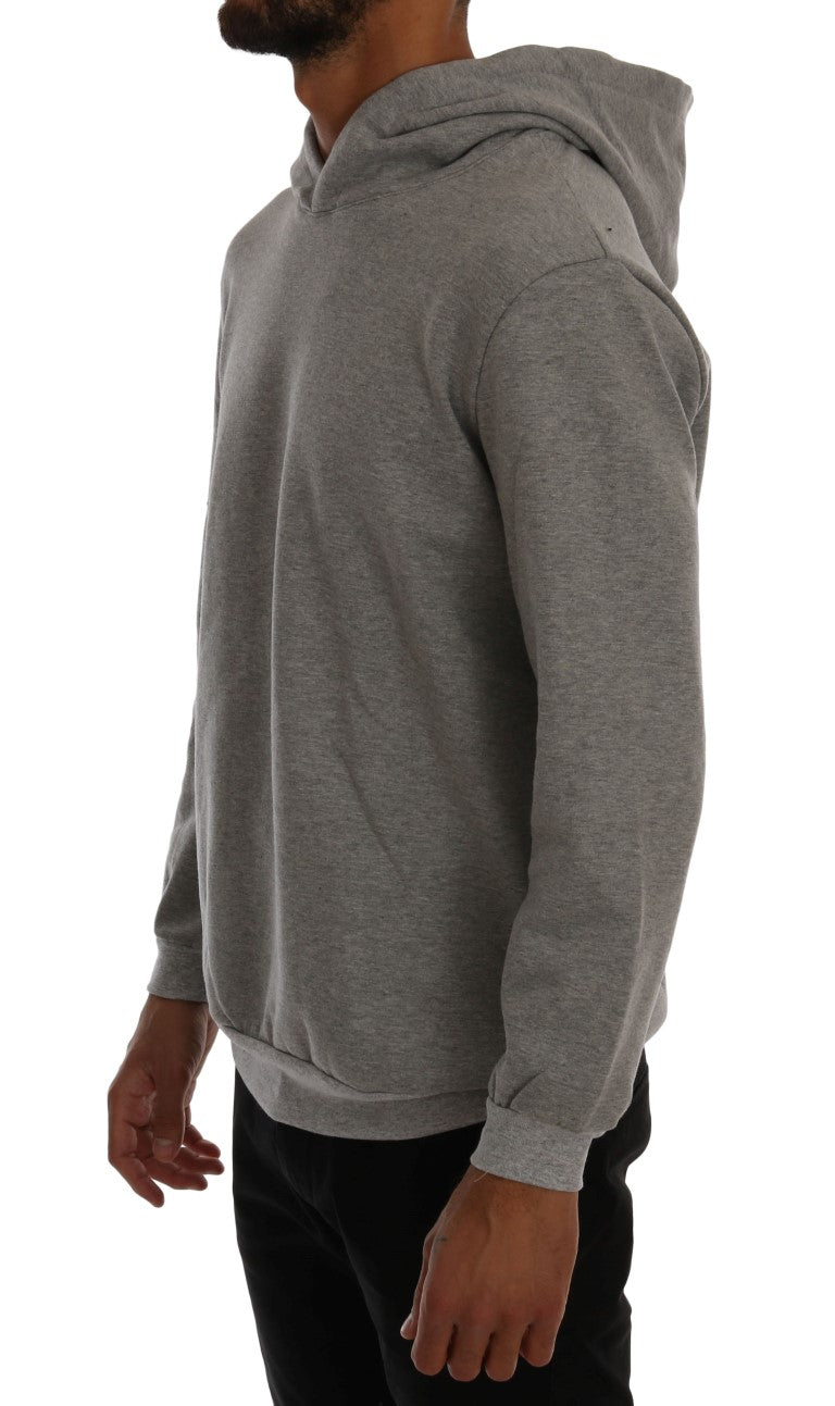 Jersey gris de algodón con capucha