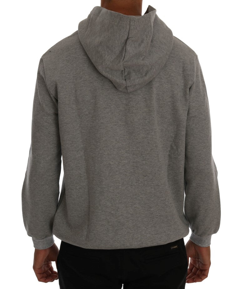 Jersey gris de algodón con capucha