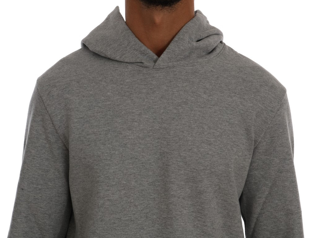 Jersey gris de algodón con capucha