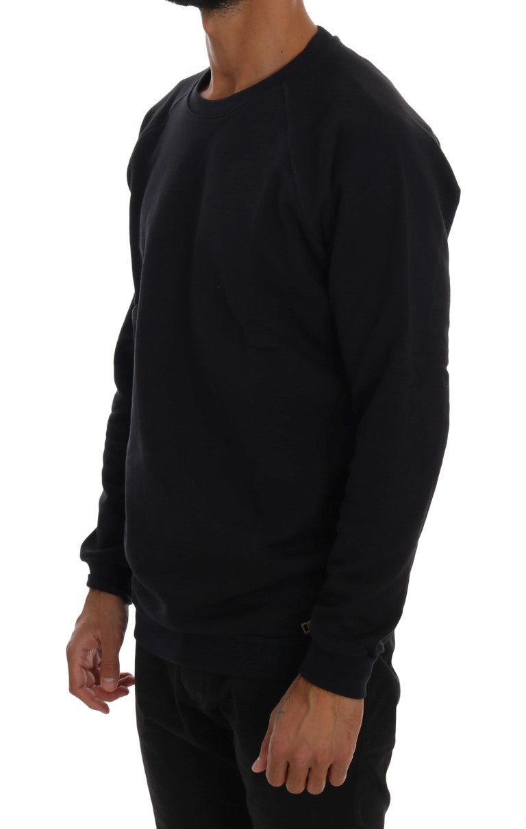 Jersey de algodón con cuello redondo azul