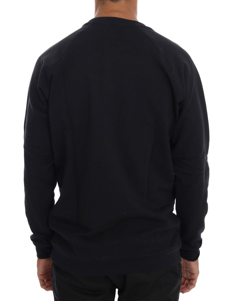 Jersey de algodón con cuello redondo azul