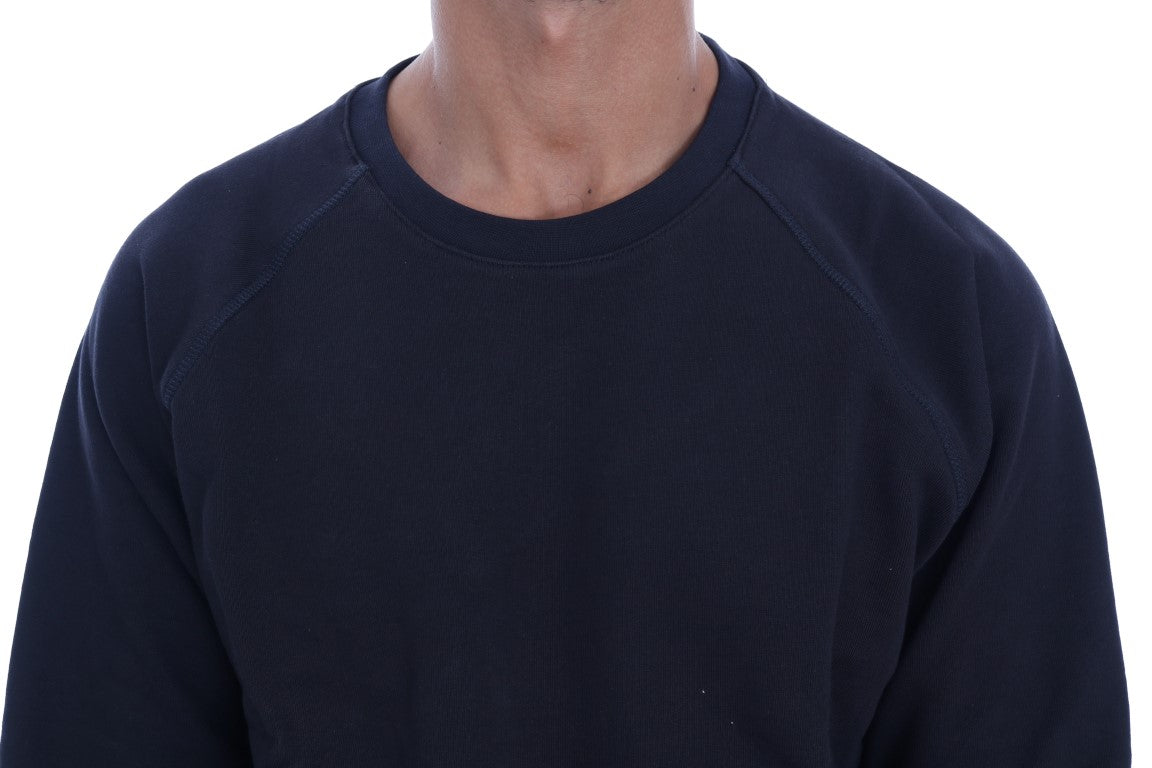 Jersey de algodón con cuello redondo azul